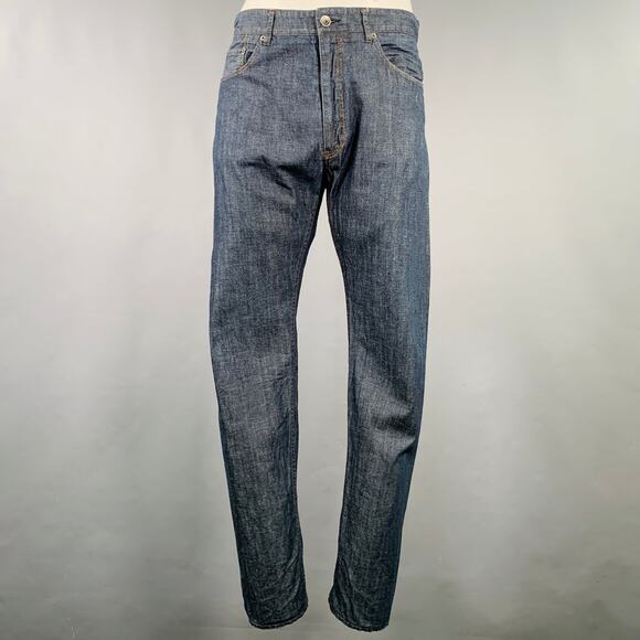 ENGINEERED GARMENTS Size 34 Blue Contrast Stitch Cotton 5 Pocket Jeans - Picture 1 of 5